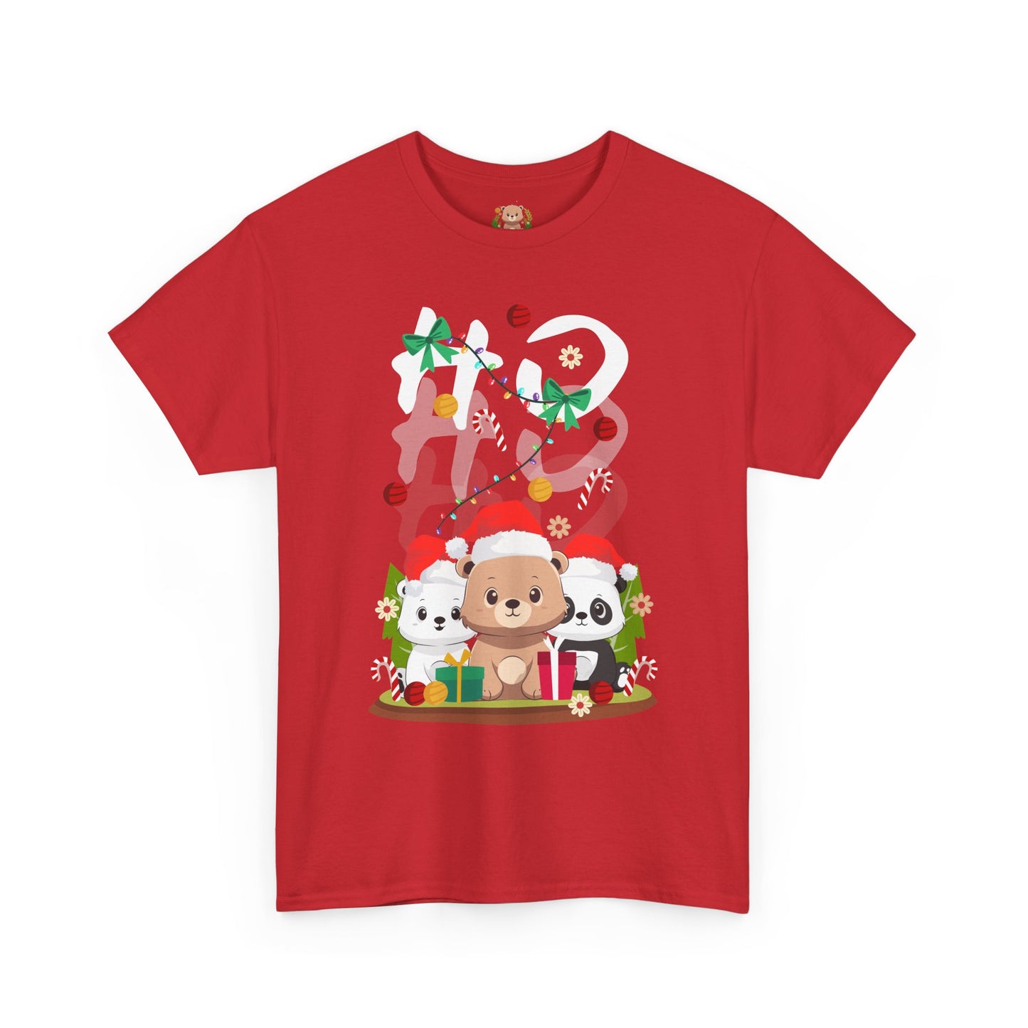 Ho Ho Ho Christmas bears (front) unisex crewneck t-shirt