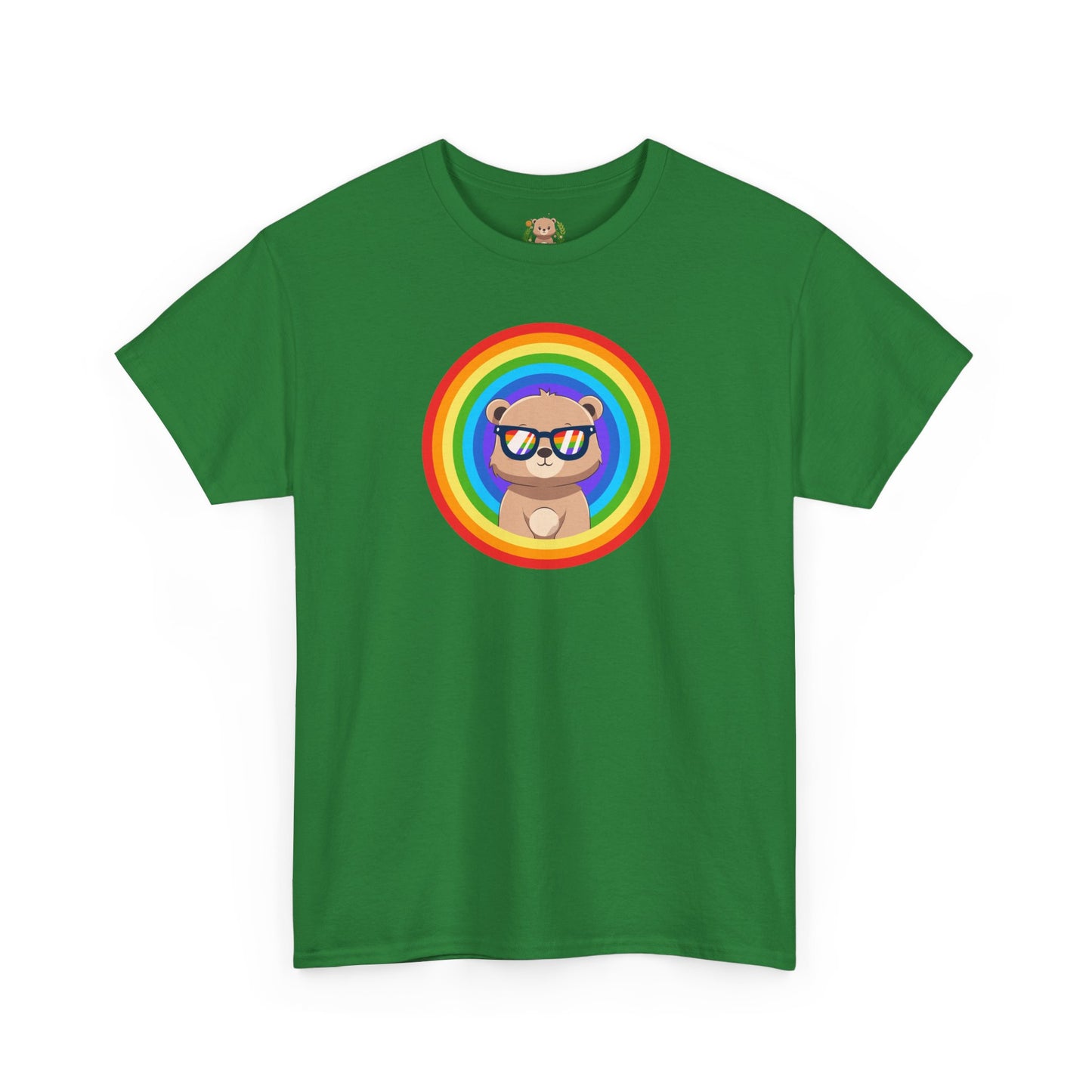 Rainbow Pancha bear rings (front) unisex crewneck t-shirt