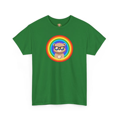 Rainbow Pancha bear rings (front) unisex crewneck t-shirt