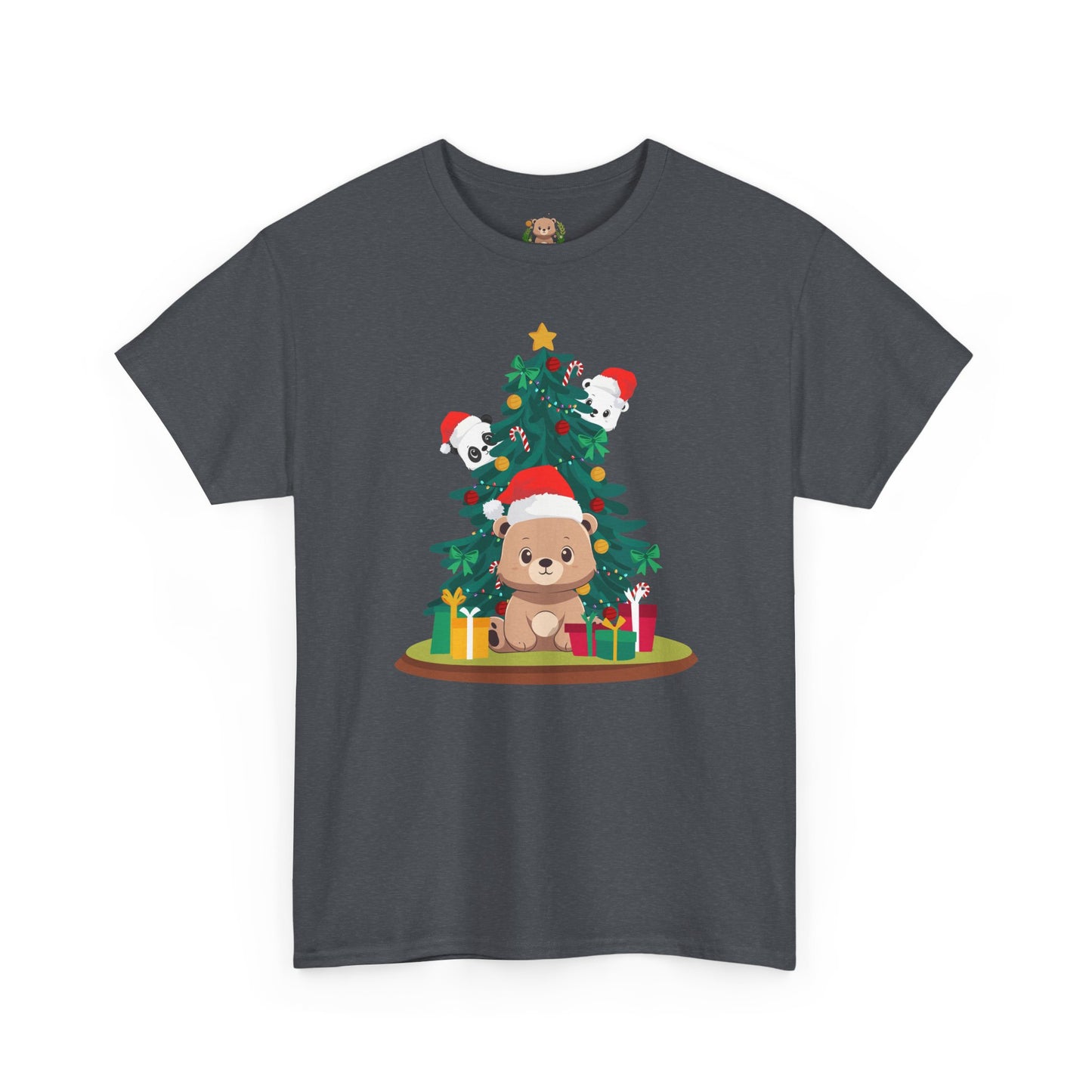 Peek a booo Christmas Santa bears (front) unisex crewneck t-shirt