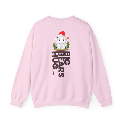 Snojo bear hug (back) Christmas unisex cozy crewneck sweatshirt