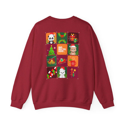 Bear hug Christmas grid (back) unisex crewneck sweatshirt