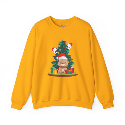 Peek a booo Christmas Santa bears unisex cozy crewneck sweatshirt