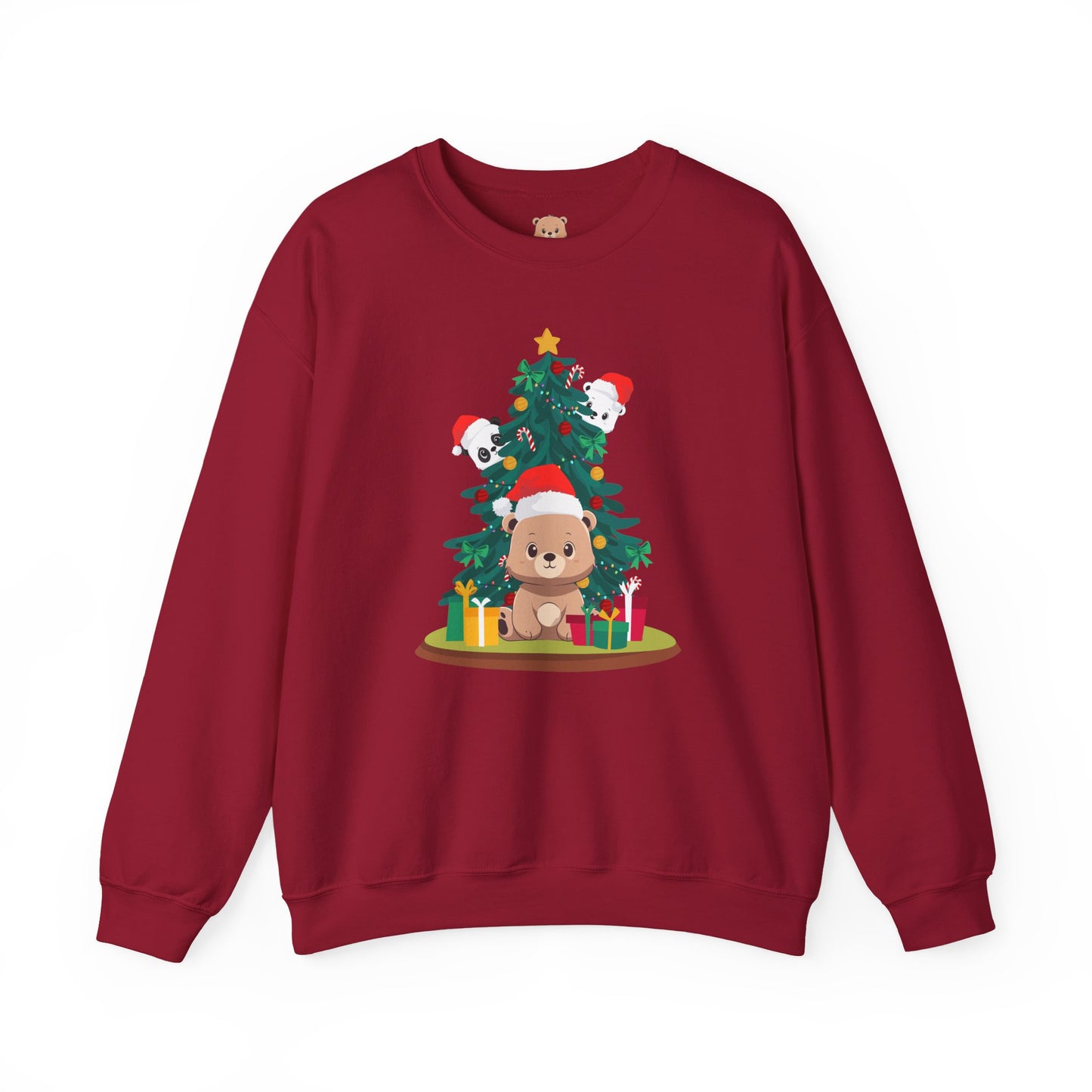 Peek a booo Christmas Santa bears unisex cozy crewneck sweatshirt