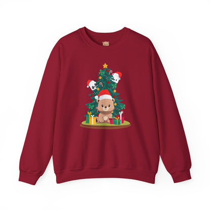 Peek a booo Christmas Santa bears unisex cozy crewneck sweatshirt