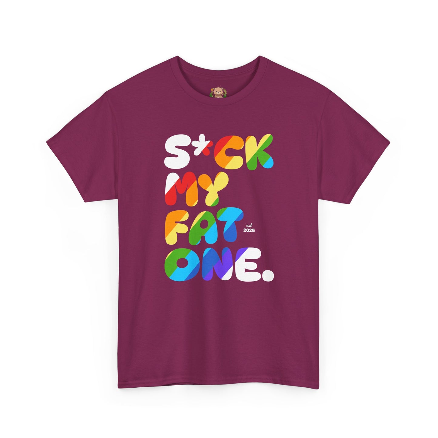 Suck my fat one rainbow (front) unisex crewneck t-shirt