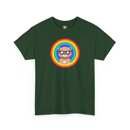 Rainbow Pancha bear rings (front) unisex crewneck t-shirt