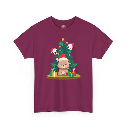 Peek a booo Christmas Santa bears (front) unisex crewneck t-shirt