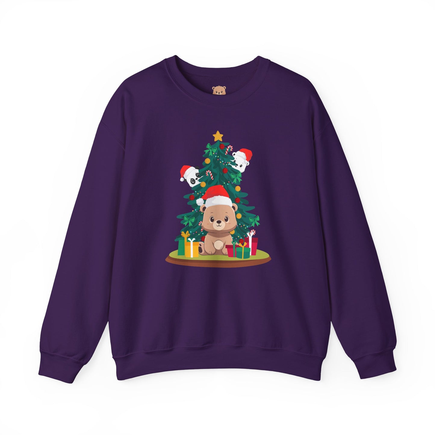 Peek a booo Christmas Santa bears unisex cozy crewneck sweatshirt