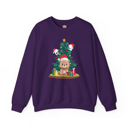 Peek a booo Christmas Santa bears unisex cozy crewneck sweatshirt