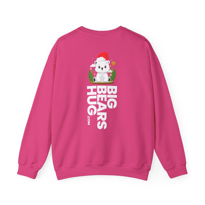 Snojo bear hug (back) Christmas unisex cozy crewneck sweatshirt
