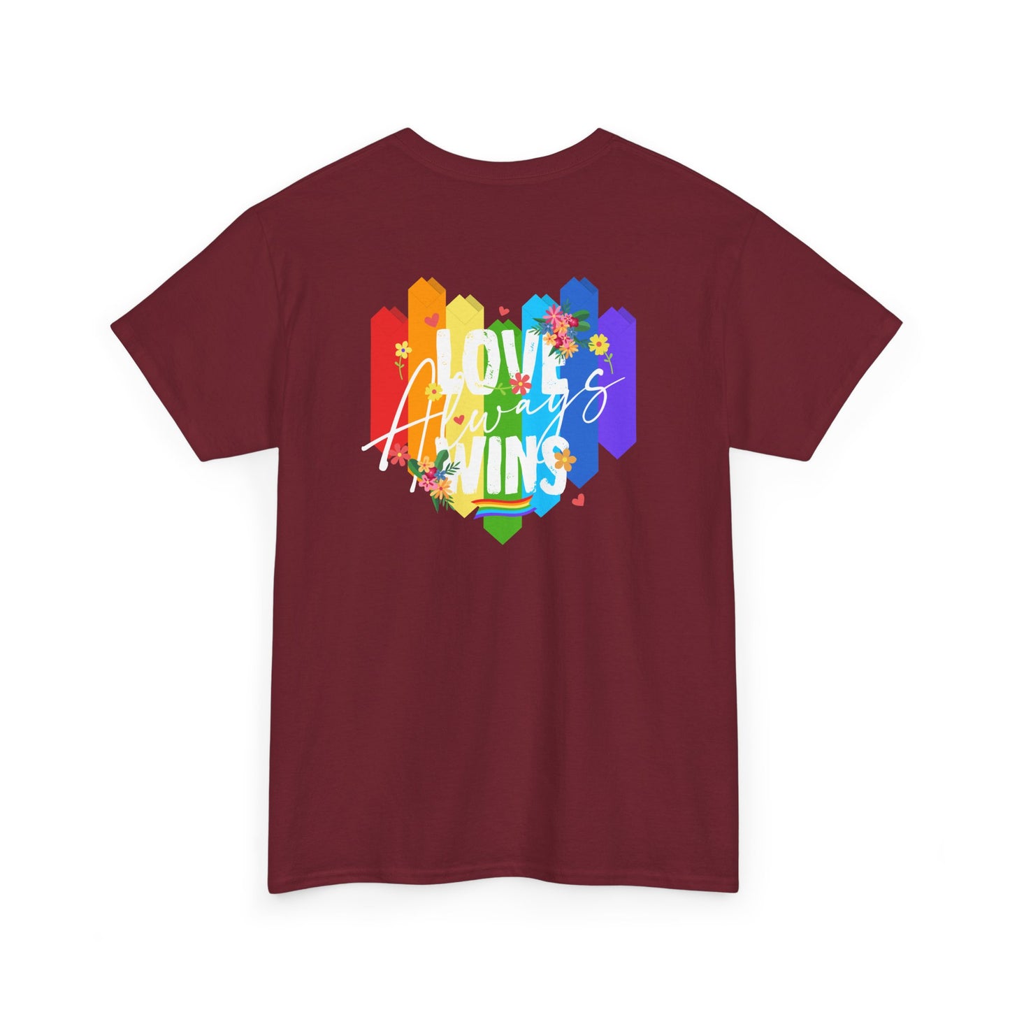 Love always wins rainbow (back) unisex crewneck t-shirt