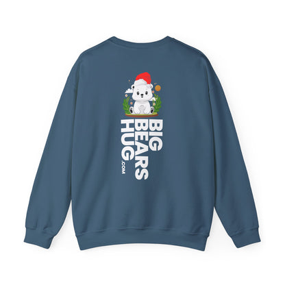 Snojo bear hug (back) Christmas unisex cozy crewneck sweatshirt