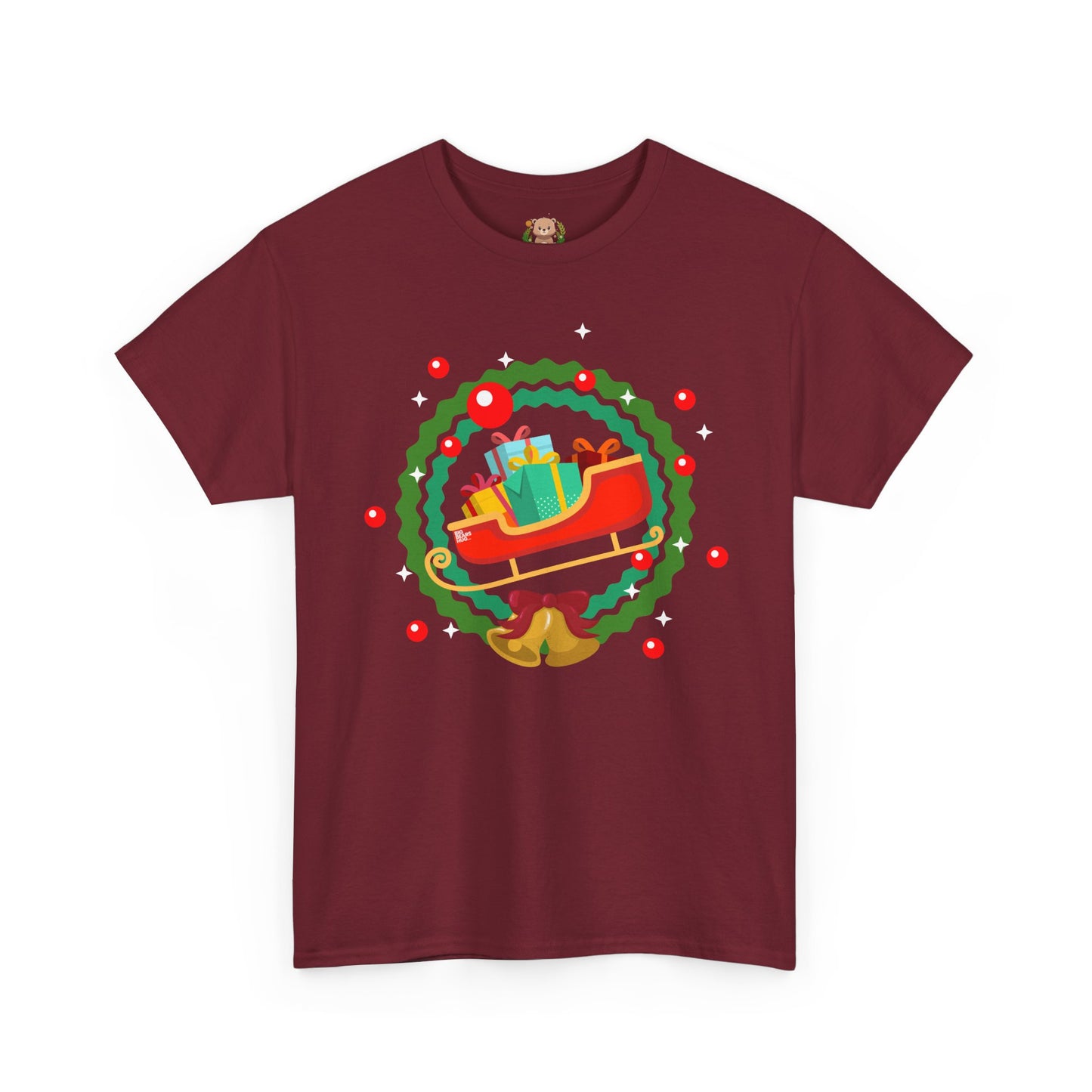 Santa coming with Christmas gifts (front) unisex crewneck t-shirt