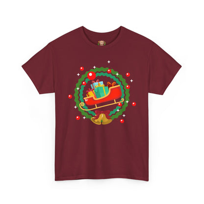 Santa coming with Christmas gifts (front) unisex crewneck t-shirt