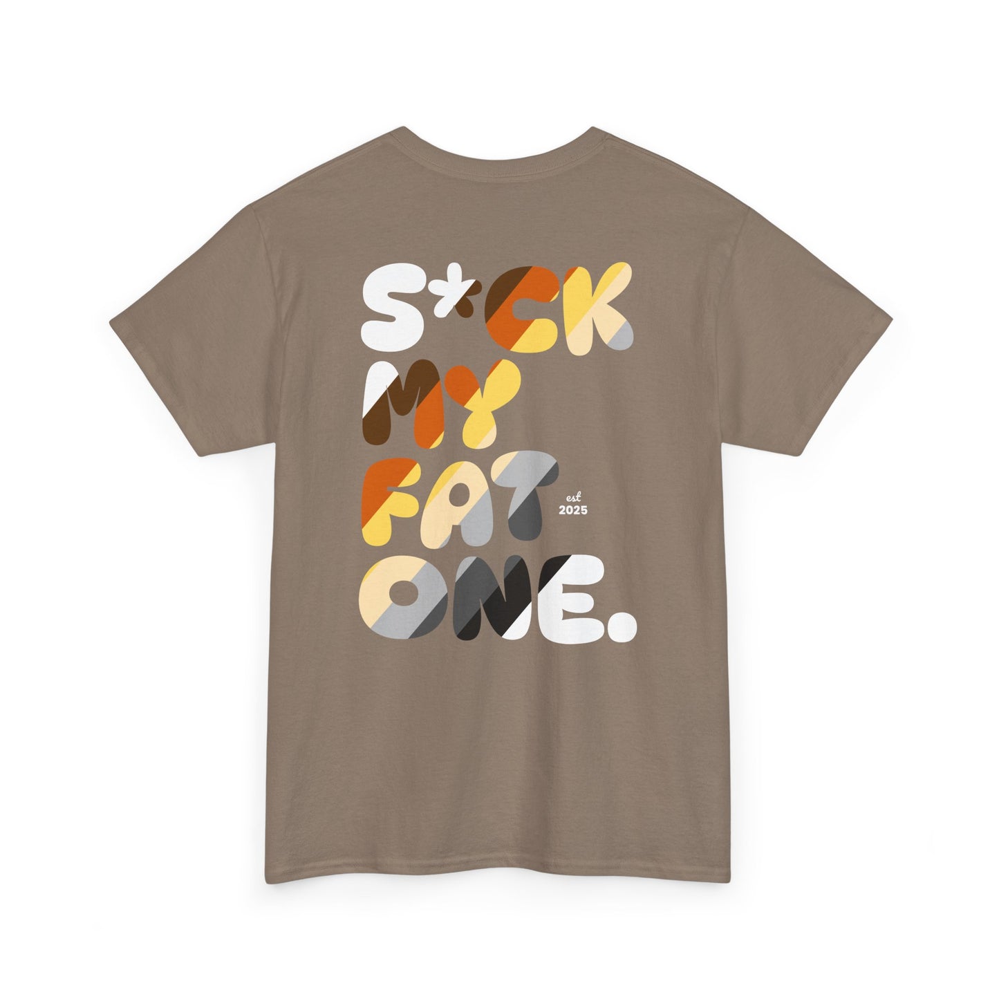 Suck my fat one bear flag (back) unisex crewneck t-shirt