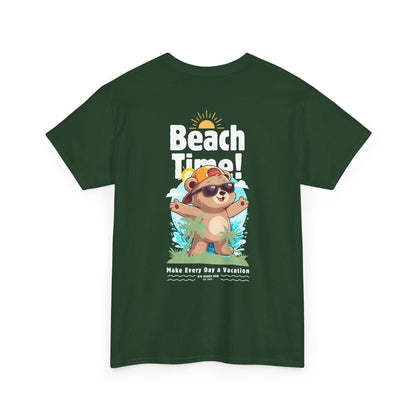 Beach time with Pancha (back) unisex crewneck t-shirt