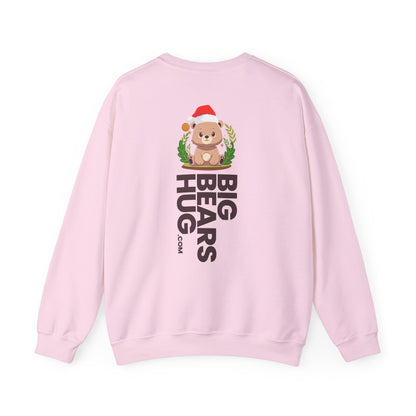 Pancha bear hug (back) Christmas unisex cozy crewneck sweatshirt