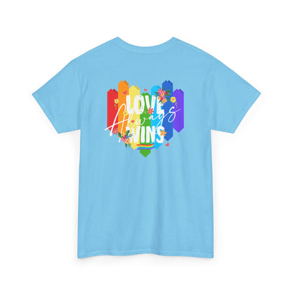 Love always wins rainbow (back) unisex crewneck t-shirt