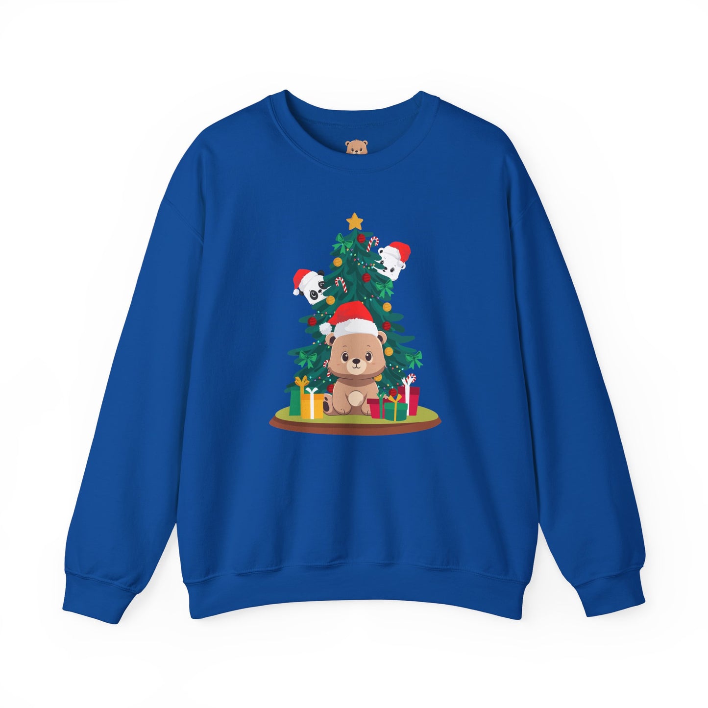 Peek a booo Christmas Santa bears unisex cozy crewneck sweatshirt