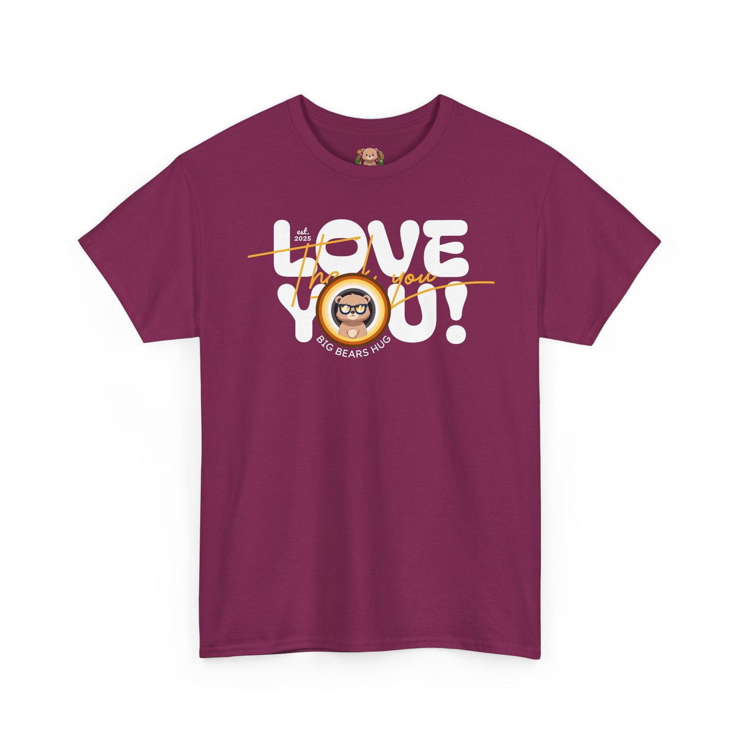 Love you and thank you bear flag (front) unisex crewneck t-shirt
