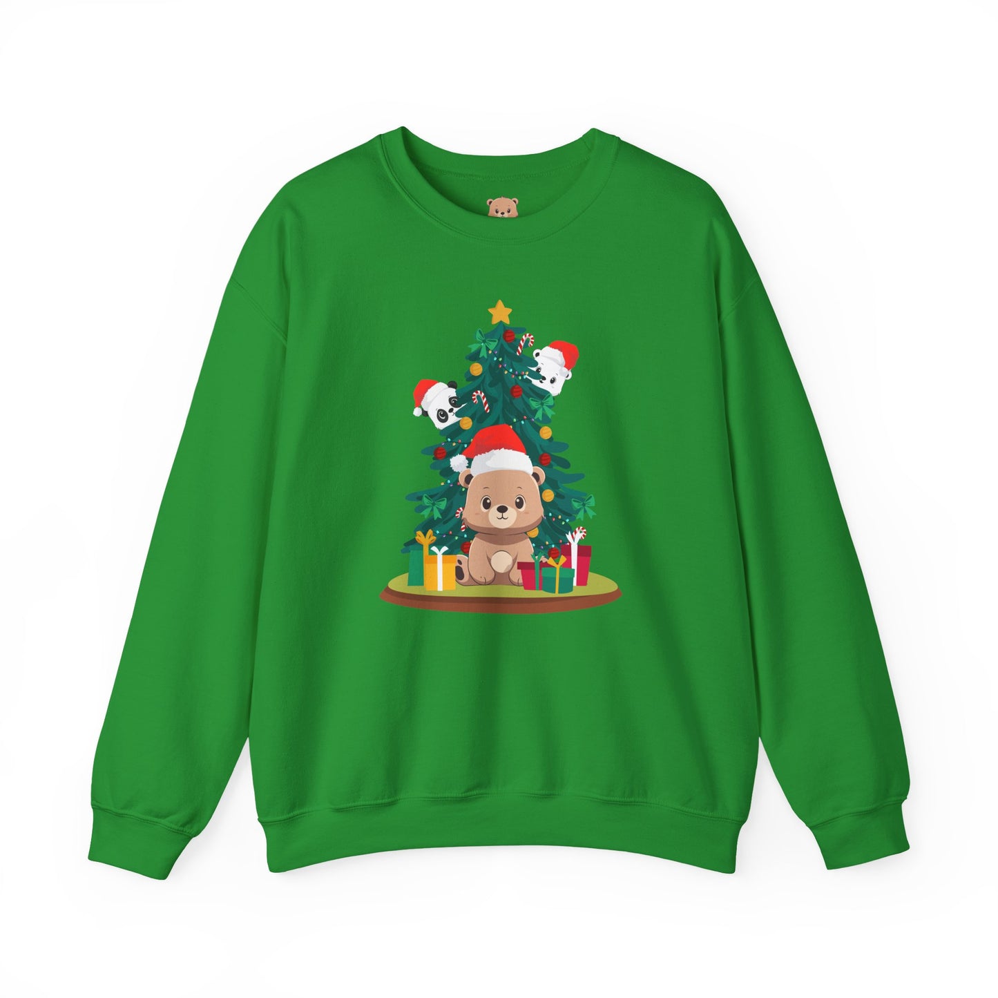 Peek a booo Christmas Santa bears unisex cozy crewneck sweatshirt