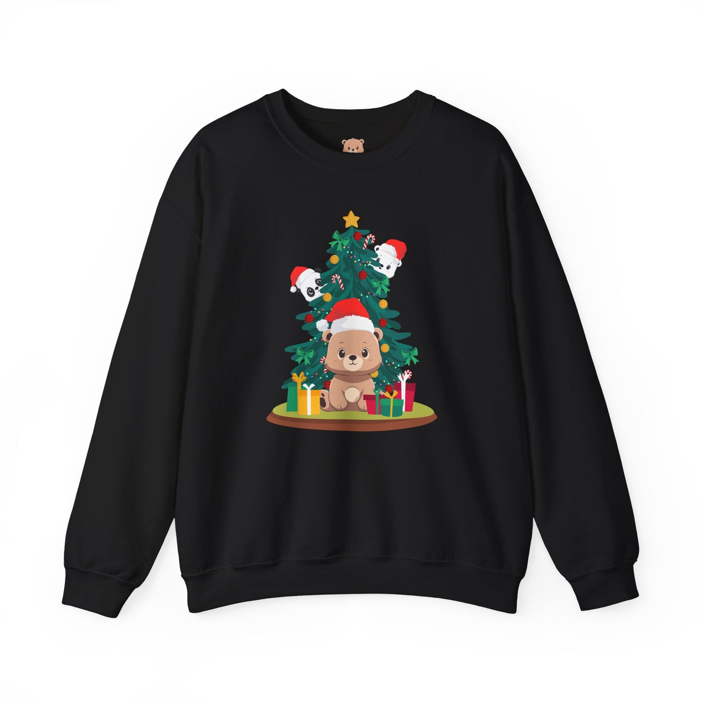 Peek a booo Christmas Santa bears unisex cozy crewneck sweatshirt