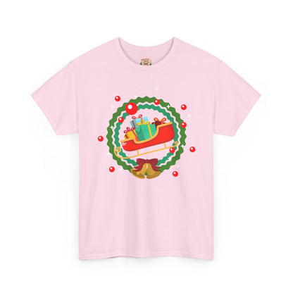 Santa coming with Christmas gifts (front) unisex crewneck t-shirt