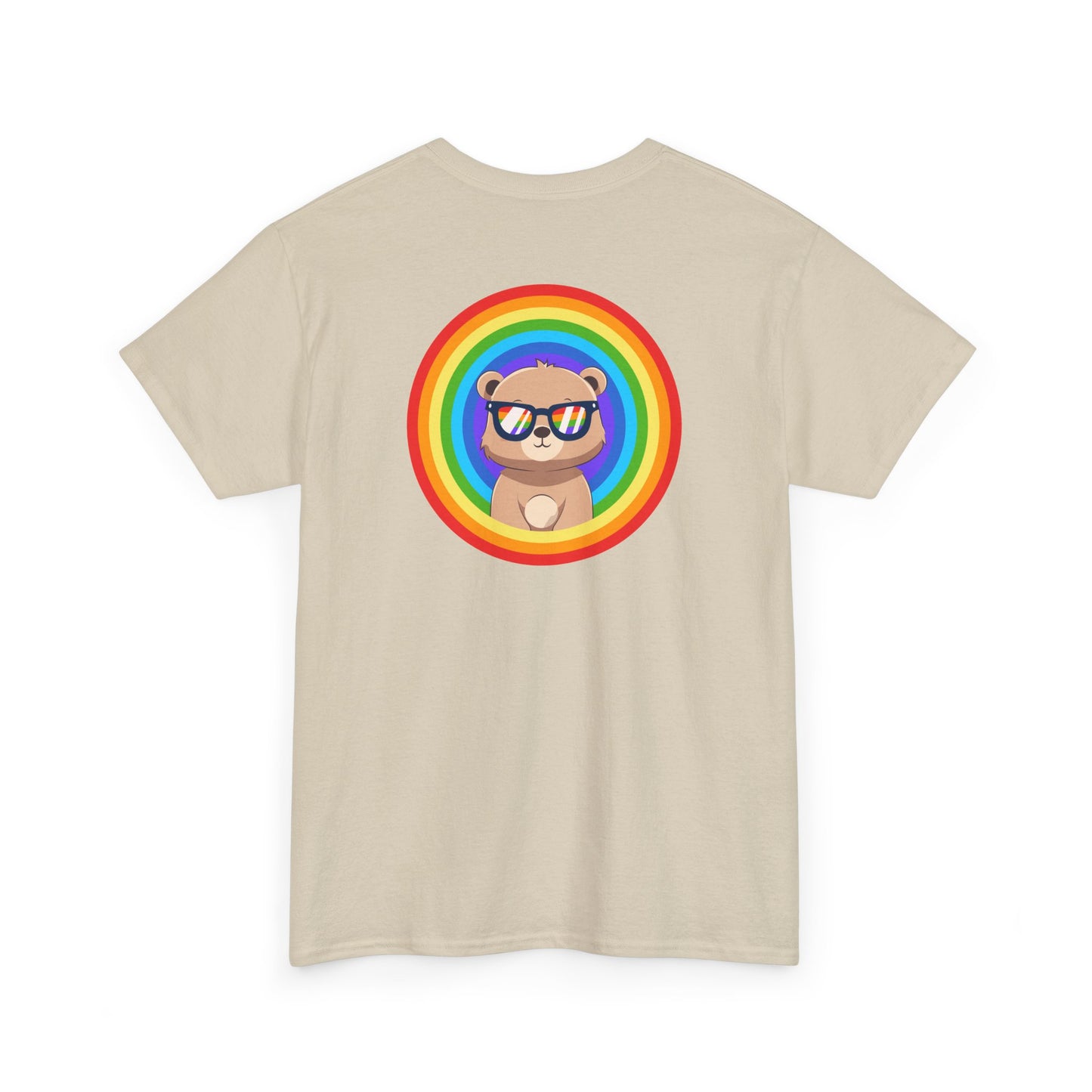 Rainbow Pancha bear rings (back) unisex crewneck t-shirt