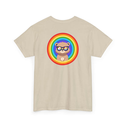 Rainbow Pancha bear rings (back) unisex crewneck t-shirt