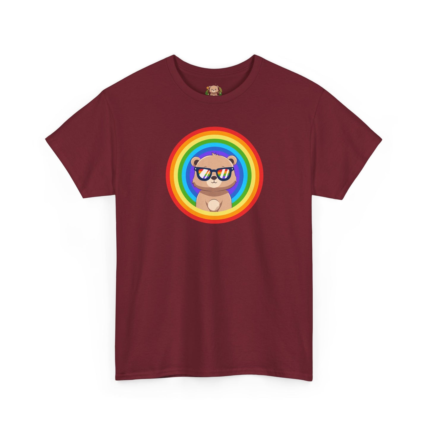 Rainbow Pancha bear rings (front) unisex crewneck t-shirt