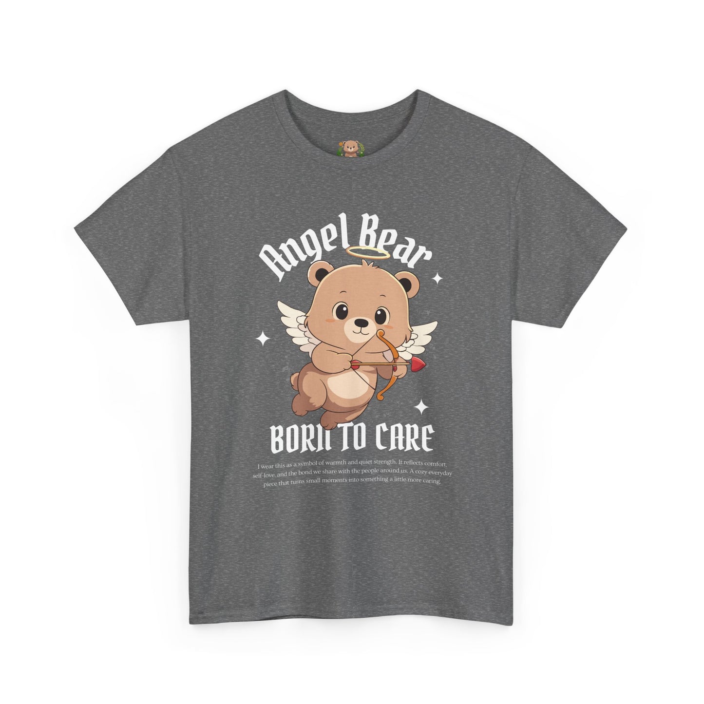 Angle bear, born to care (front) unisex crewneck t-shirt