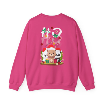 Ho Ho Ho Christmas bears (back) unisex cozy crewneck sweatshirt