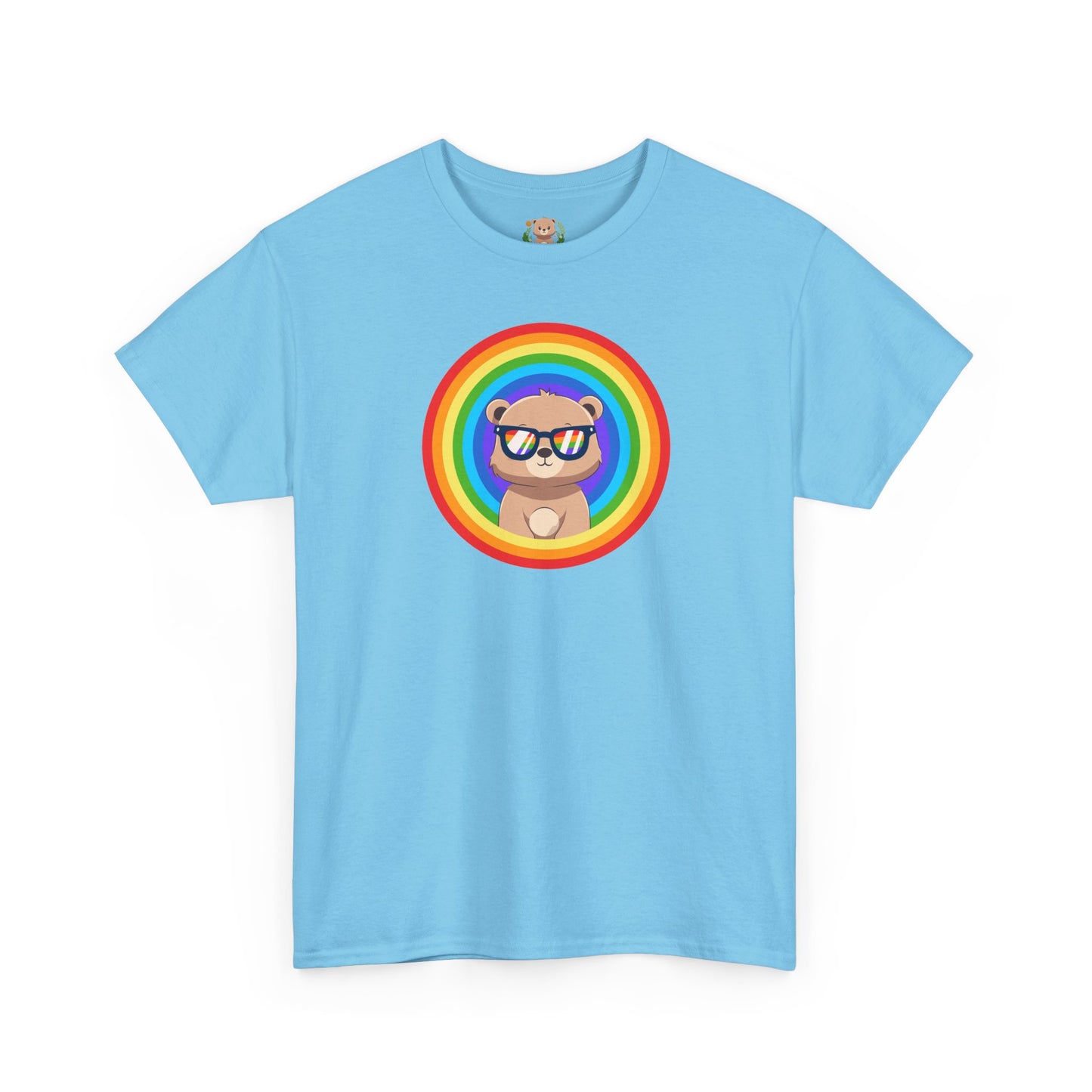 Rainbow Pancha bear rings (front) unisex crewneck t-shirt