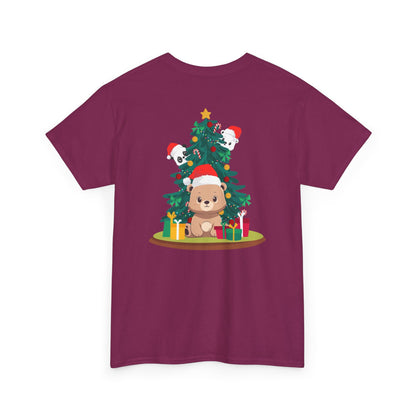 Peek a booo Christmas Santa bears (back) unisex crewneck t-shirt