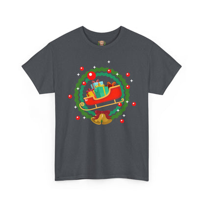 Santa coming with Christmas gifts (front) unisex crewneck t-shirt