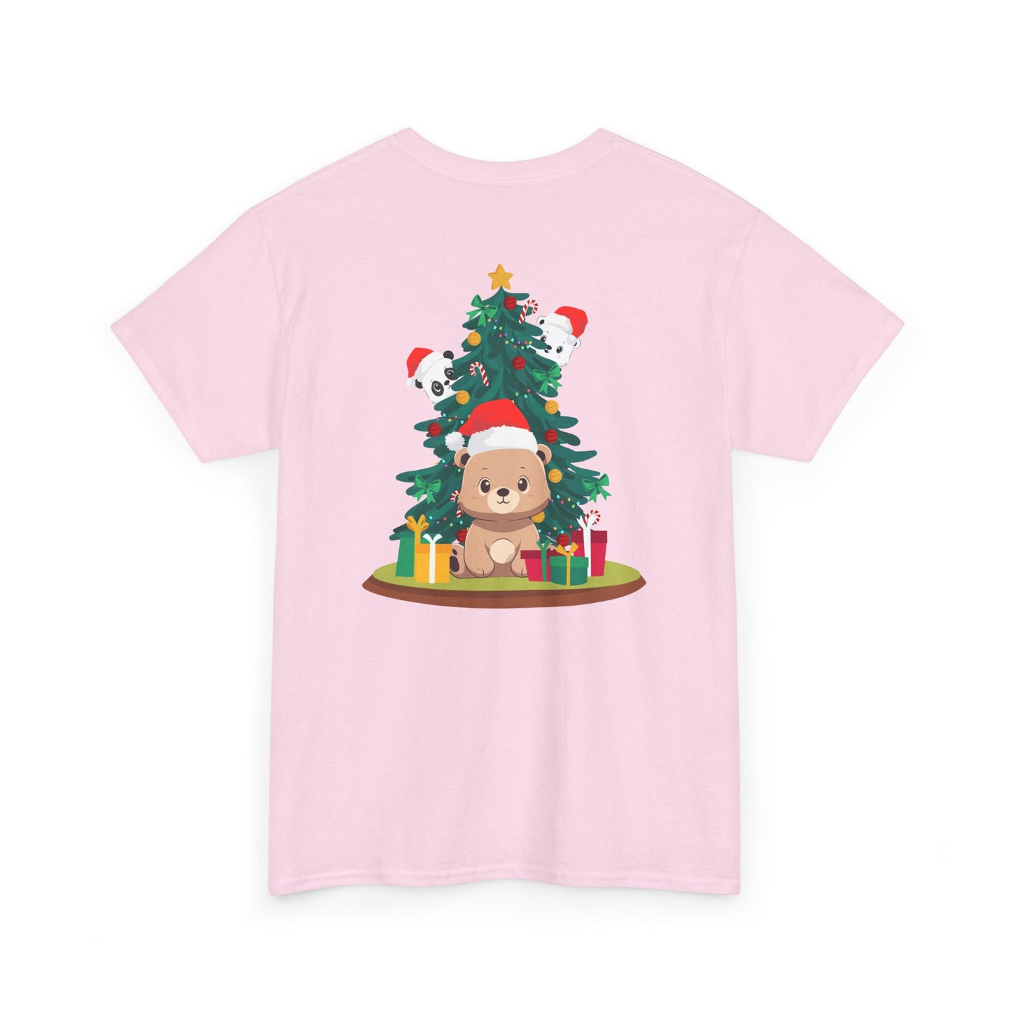 Peek a booo Christmas Santa bears (back) unisex crewneck t-shirt