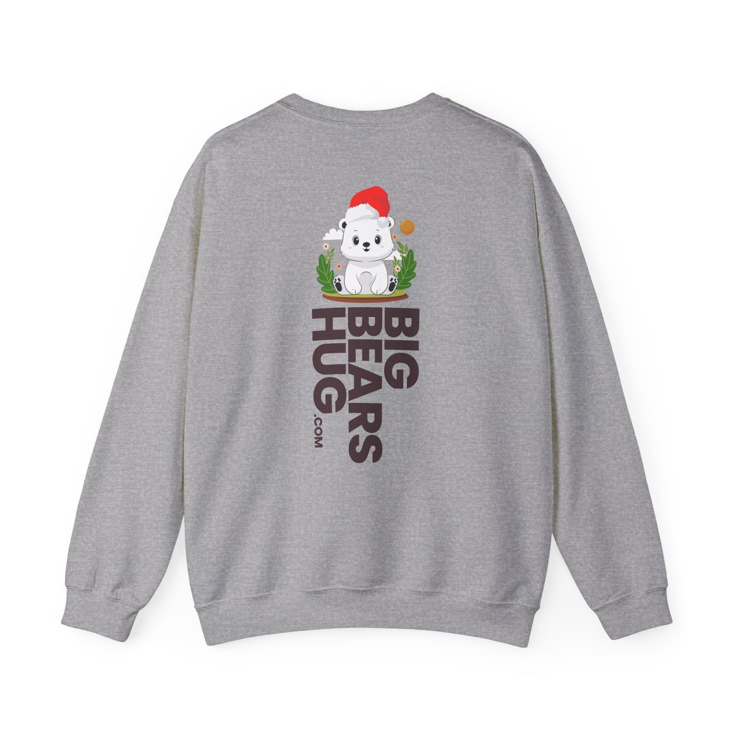Snojo bear hug (back) Christmas unisex cozy crewneck sweatshirt