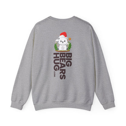 Snojo bear hug (back) Christmas unisex cozy crewneck sweatshirt