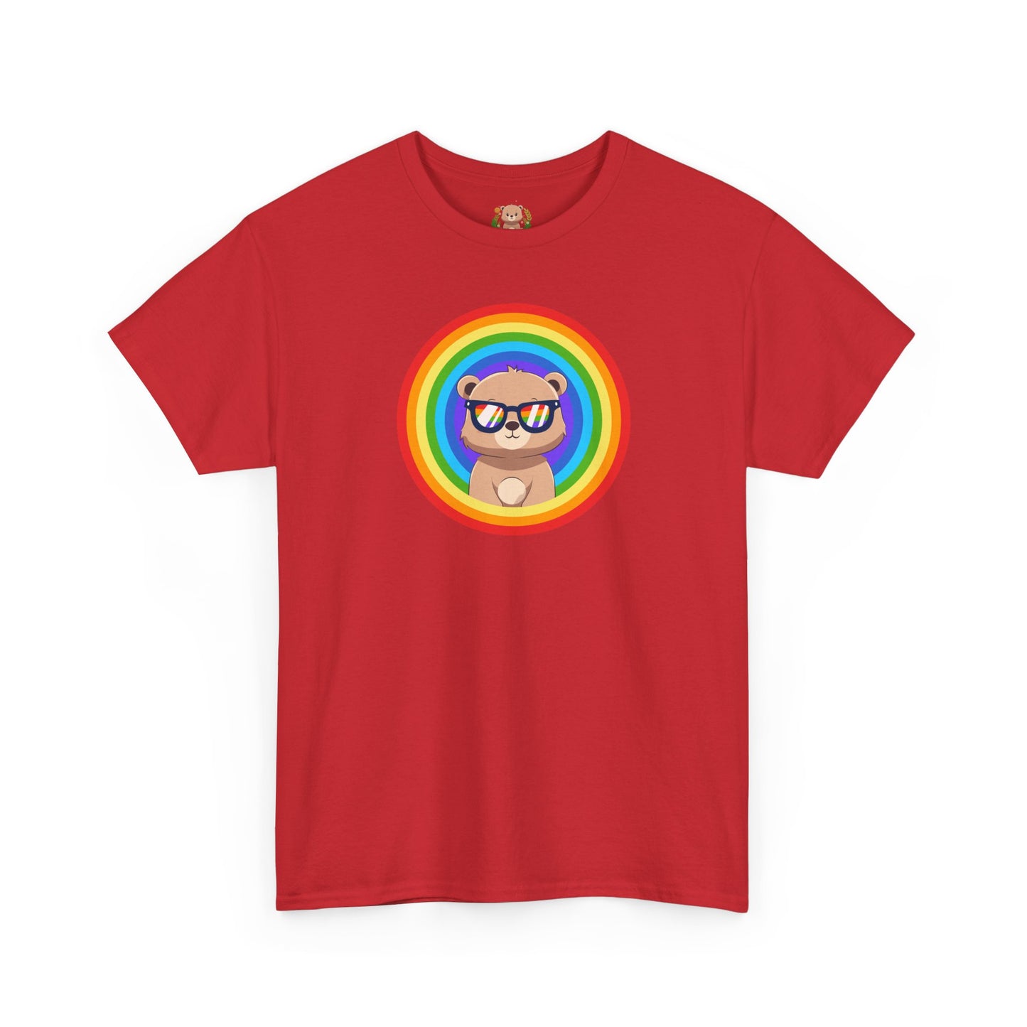 Rainbow Pancha bear rings (front) unisex crewneck t-shirt