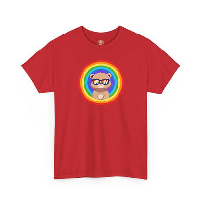 Rainbow Pancha bear rings (front) unisex crewneck t-shirt