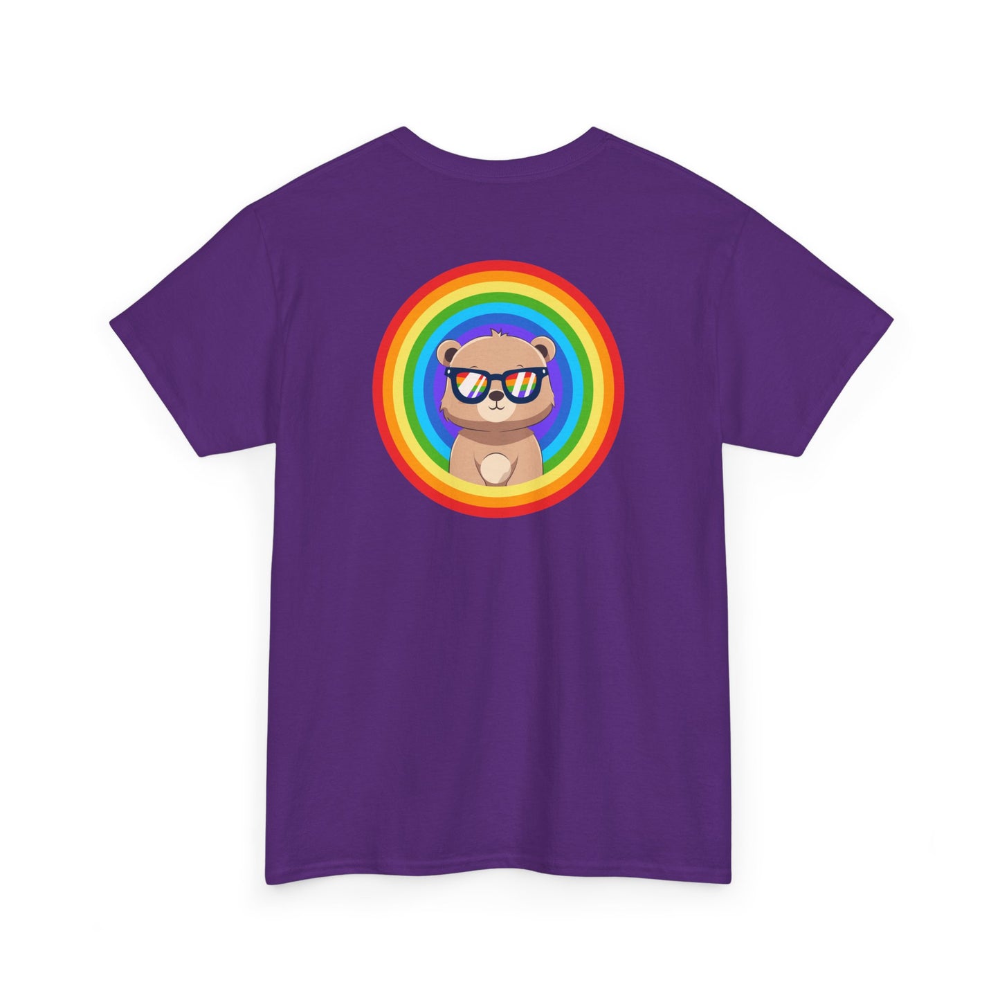 Rainbow Pancha bear rings (back) unisex crewneck t-shirt
