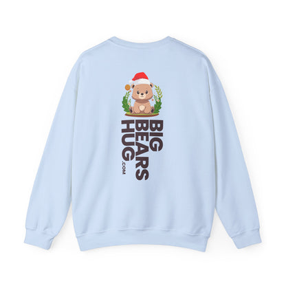 Pancha bear hug (back) Christmas unisex cozy crewneck sweatshirt