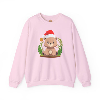 Pancha bear hug (front) Christmas unisex cozy crewneck sweatshirt