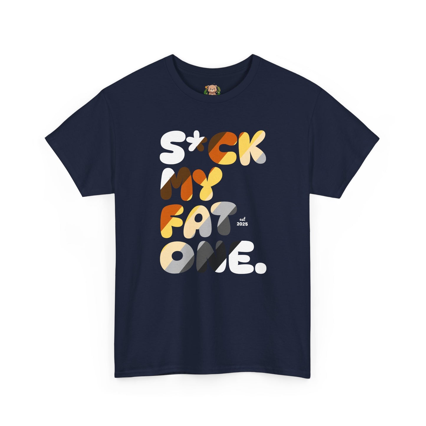 Suck my fat one bear flag (front) unisex crewneck t-shirt