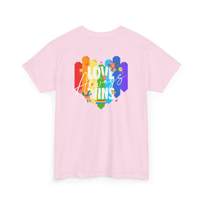 Love always wins rainbow (back) unisex crewneck t-shirt