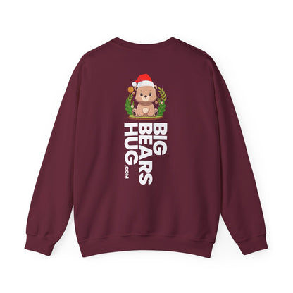 Pancha bear hug (back) Christmas unisex cozy crewneck sweatshirt