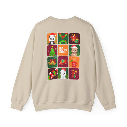 Bear hug Christmas grid (back) unisex crewneck sweatshirt