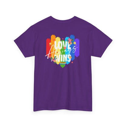 Love always wins rainbow (back) unisex crewneck t-shirt