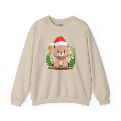 Pancha bear hug (front) Christmas unisex cozy crewneck sweatshirt